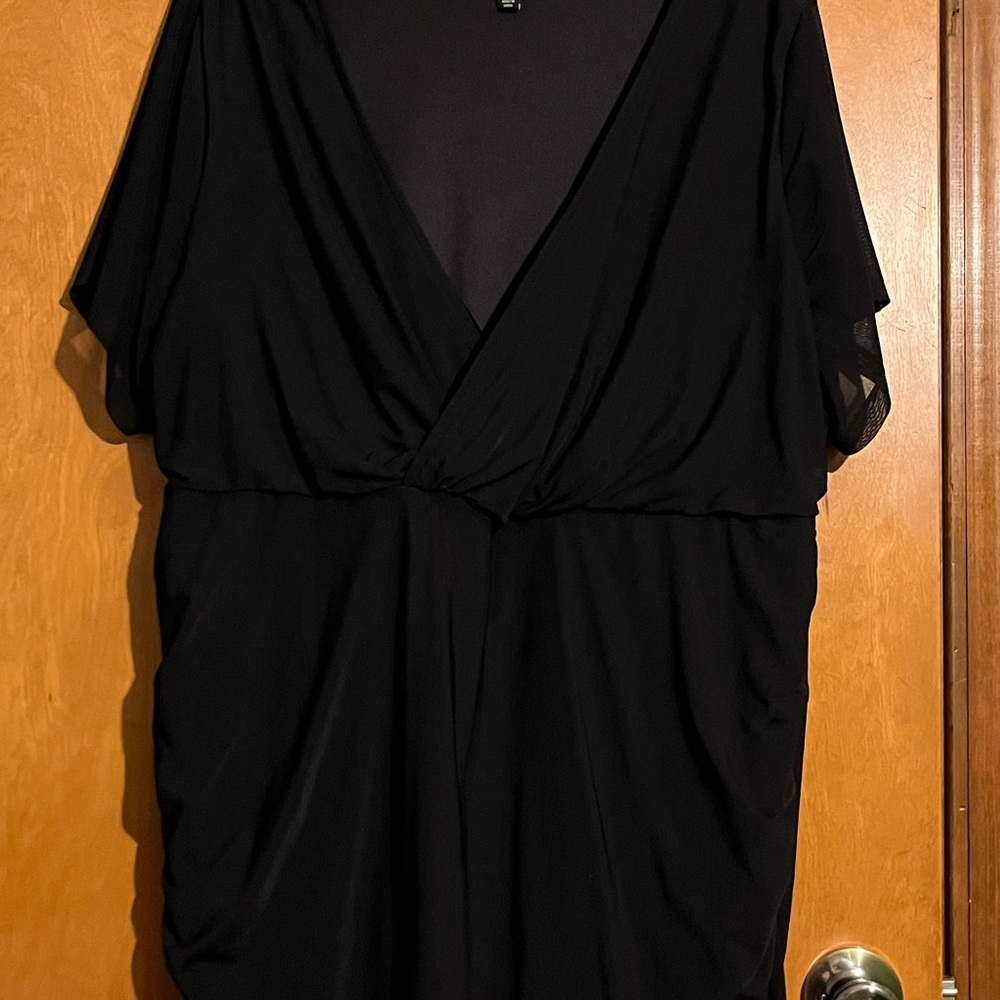 Torrid Black Blouse with sheer fabric on Sleeve Details